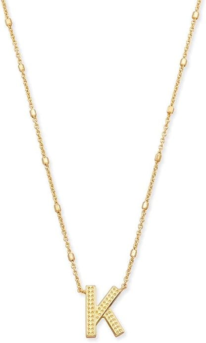 Gold Stainless Steel Initial Necklace A-Z Pendant